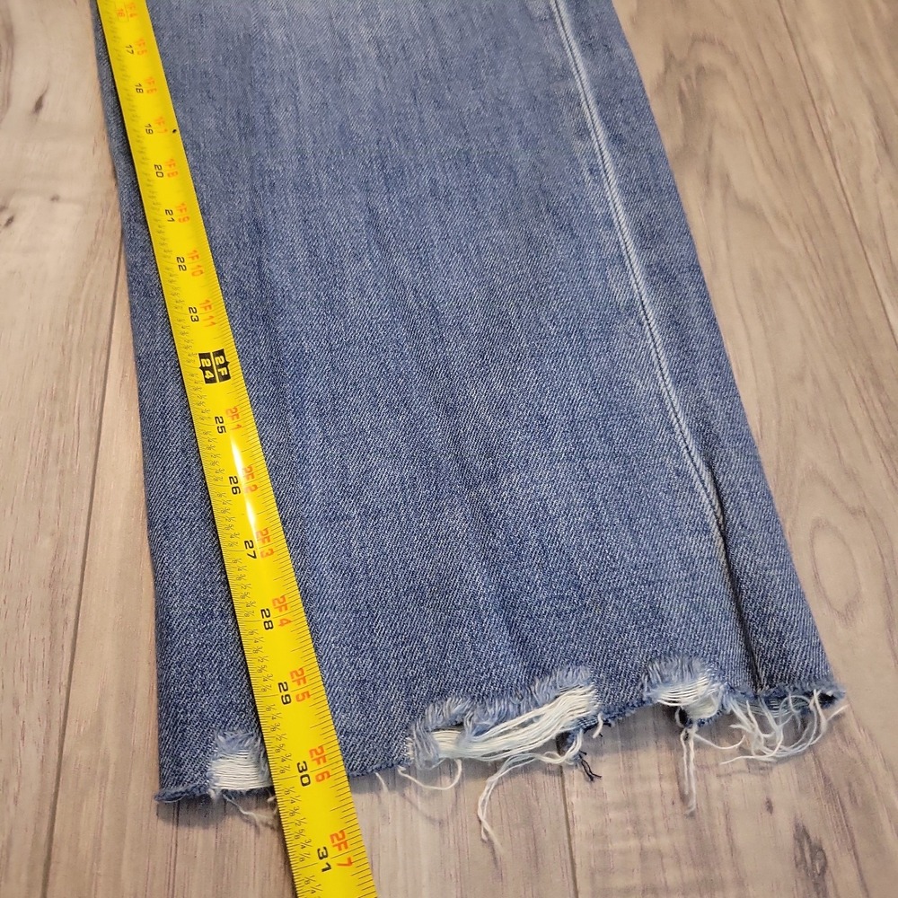 Vervet Jodie 90's Dad Jeans Womens 31 Actual 32 Wide Leg Blue Jeans Raw Hem - Picture 8 of 10
